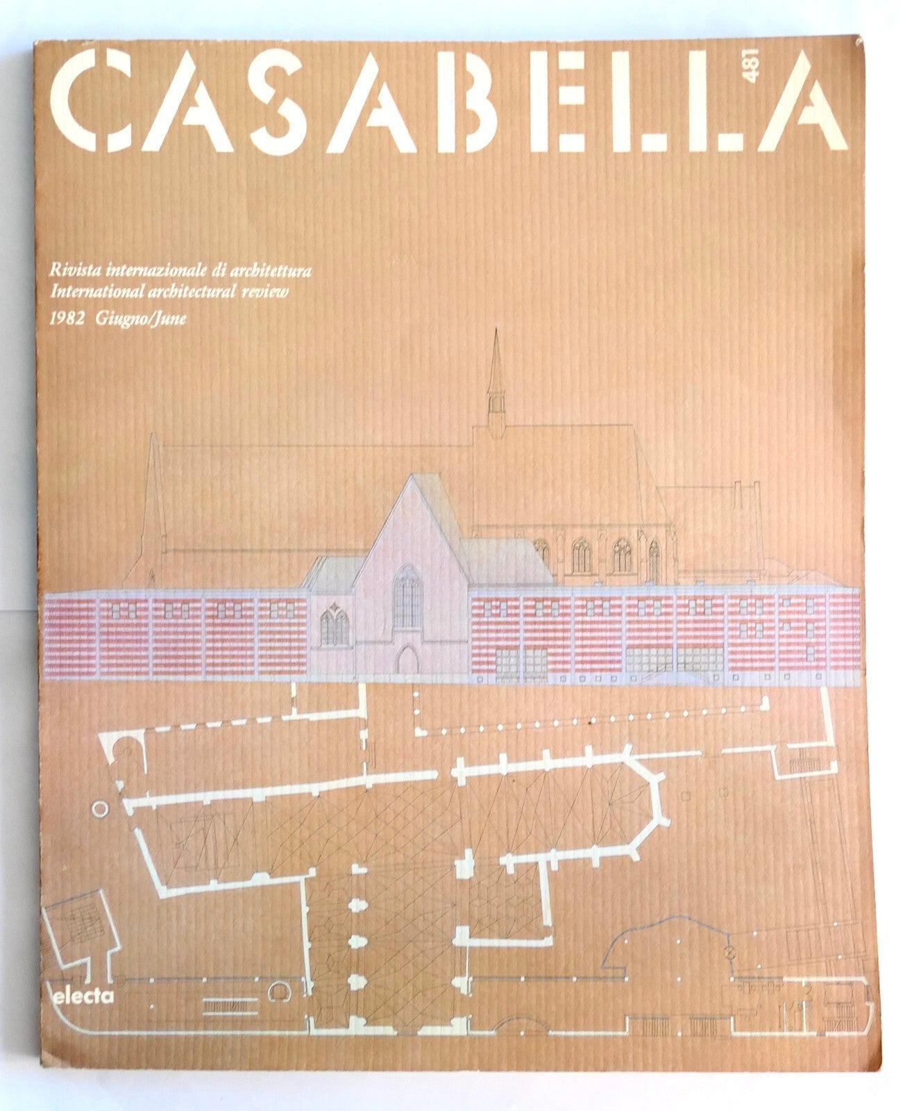Casabella n. 481 vintage 1982 rivista di architettura italiana con planimetrie e illustrazioni
