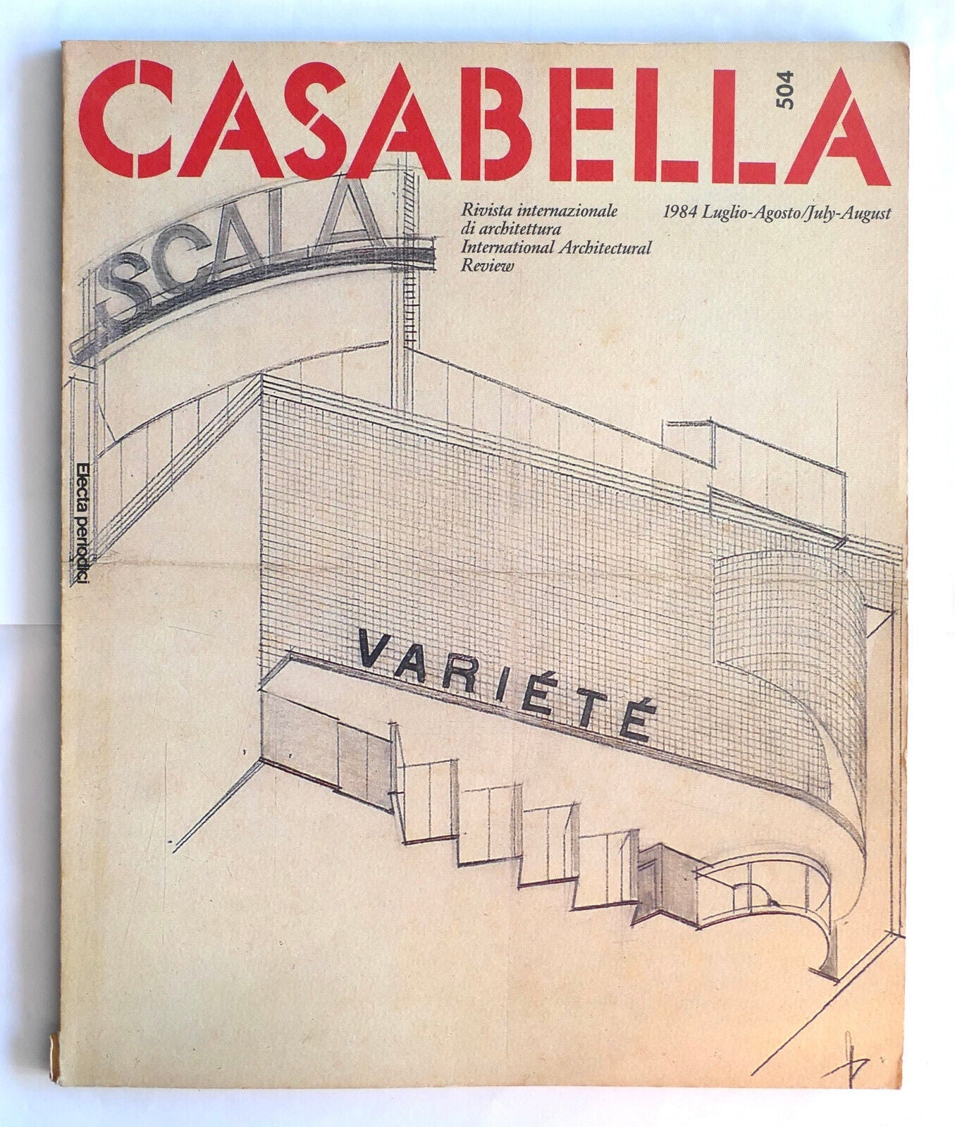 Copertina della rivista Casabella n. 504 1984, rivista architettonica internazionale vintage italiana