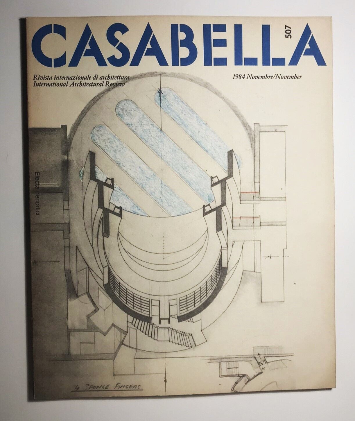 Casabella n. 507 1984 rivista vintage di architettura italiana con copertina con disegno architettonico