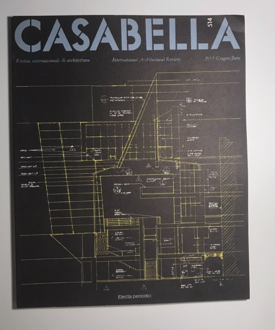 Casabella n. 514 1985 rivista di architettura italiana vintage con piante tecniche di costruzione