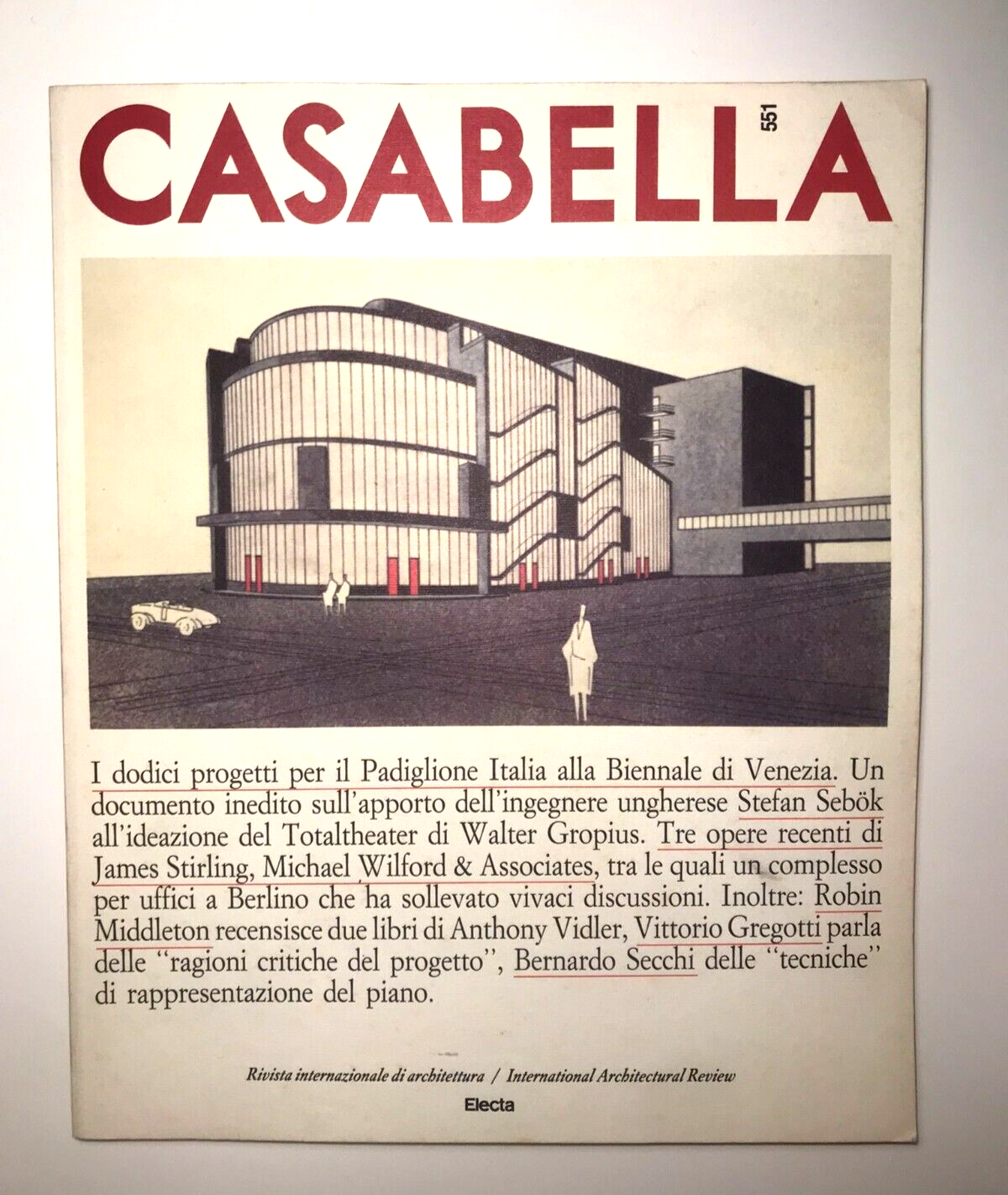 Casabella n. 551 rivista vintage di architettura italiana con Walter Gropius e design modernisti