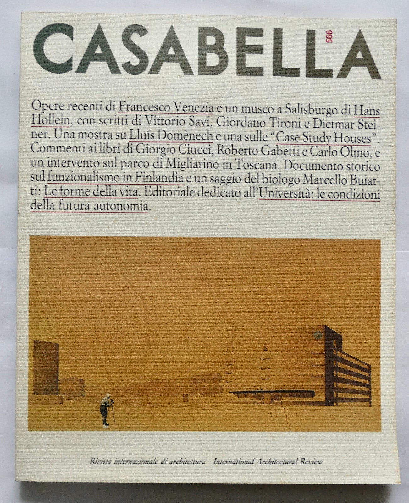 Rivista Casabella n. 566 vintage 1990 pubblicazione internazionale di architettura italiana