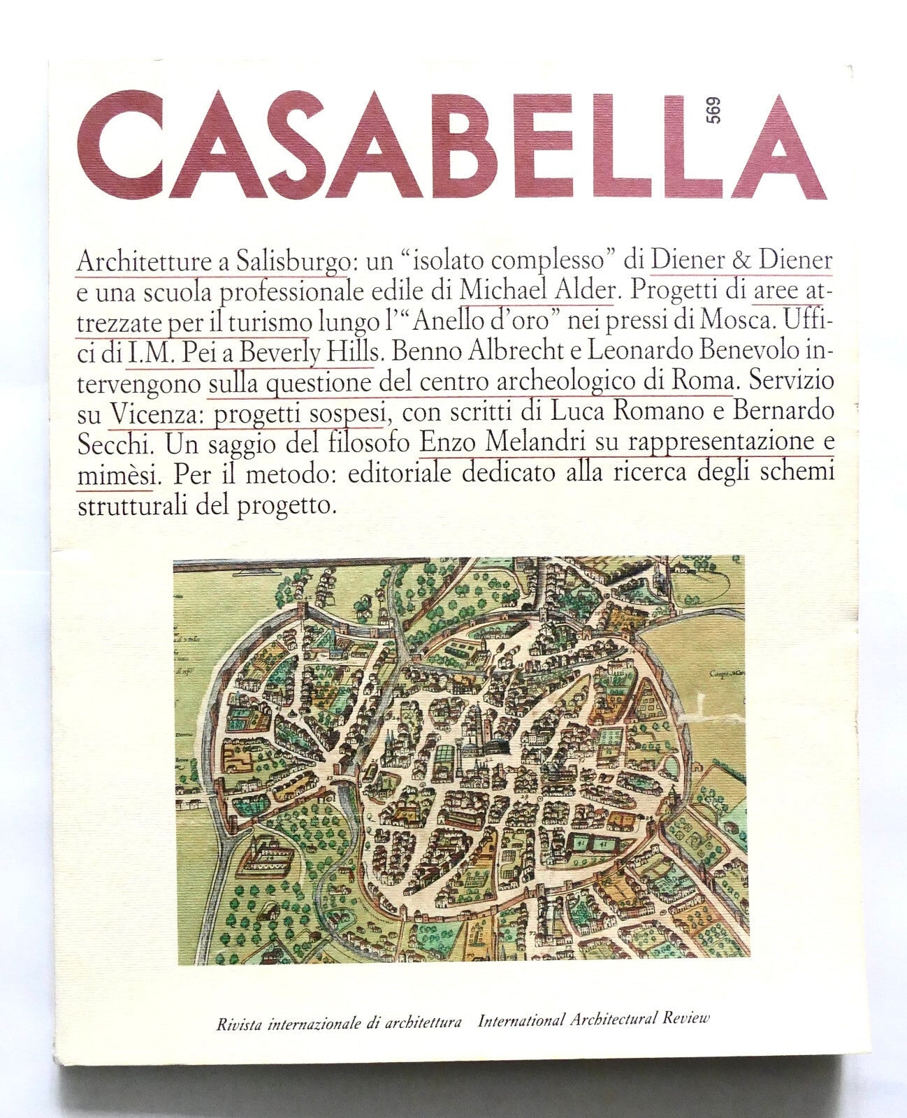 Casabella no 569 vintage Italian architecture magazine with urban planning and design articles