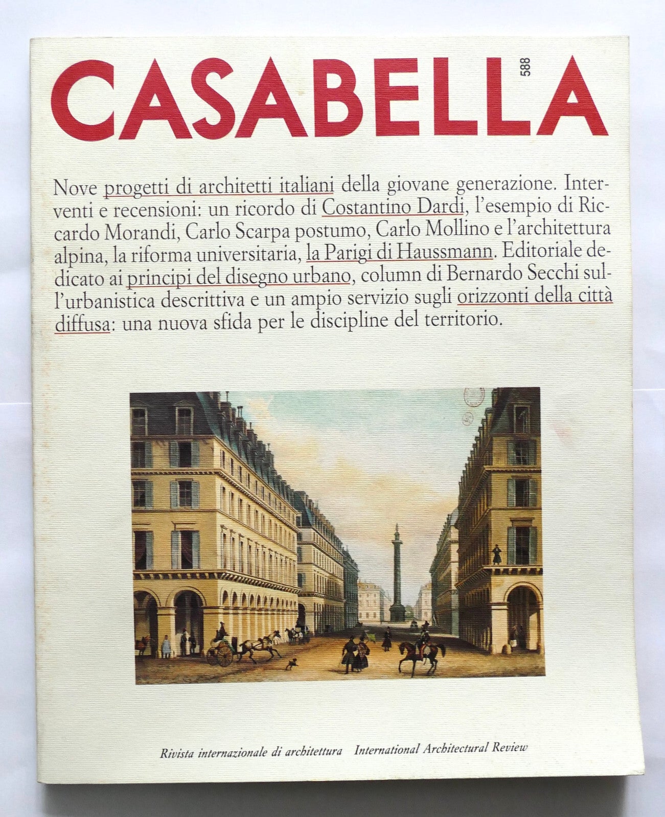 Casabella magazine no 588 vintage 1992 Italian architecture review with urban design focus