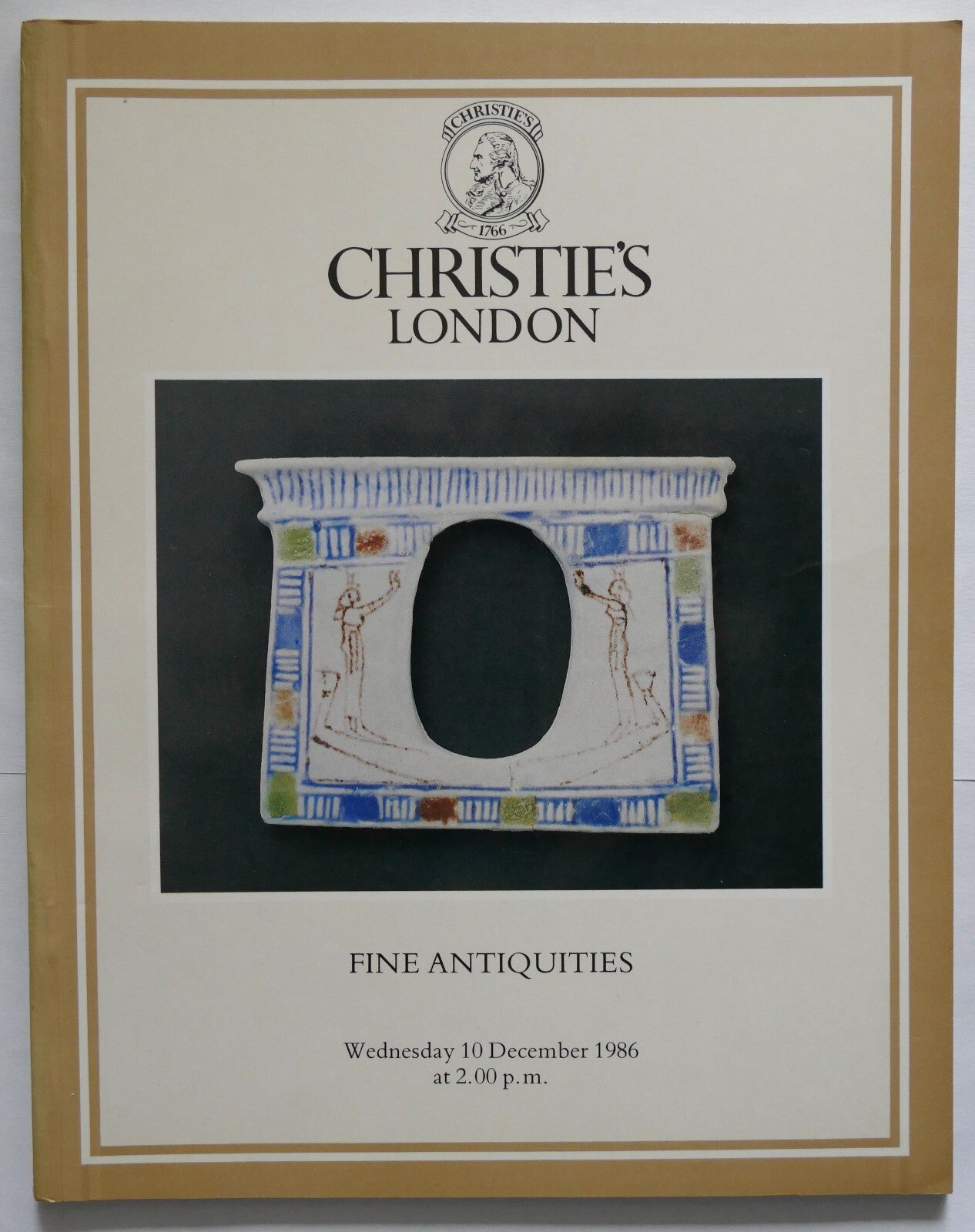 Christie's London vintage catalog of fine antiquities auction held December 1986 with illustrated artifacts