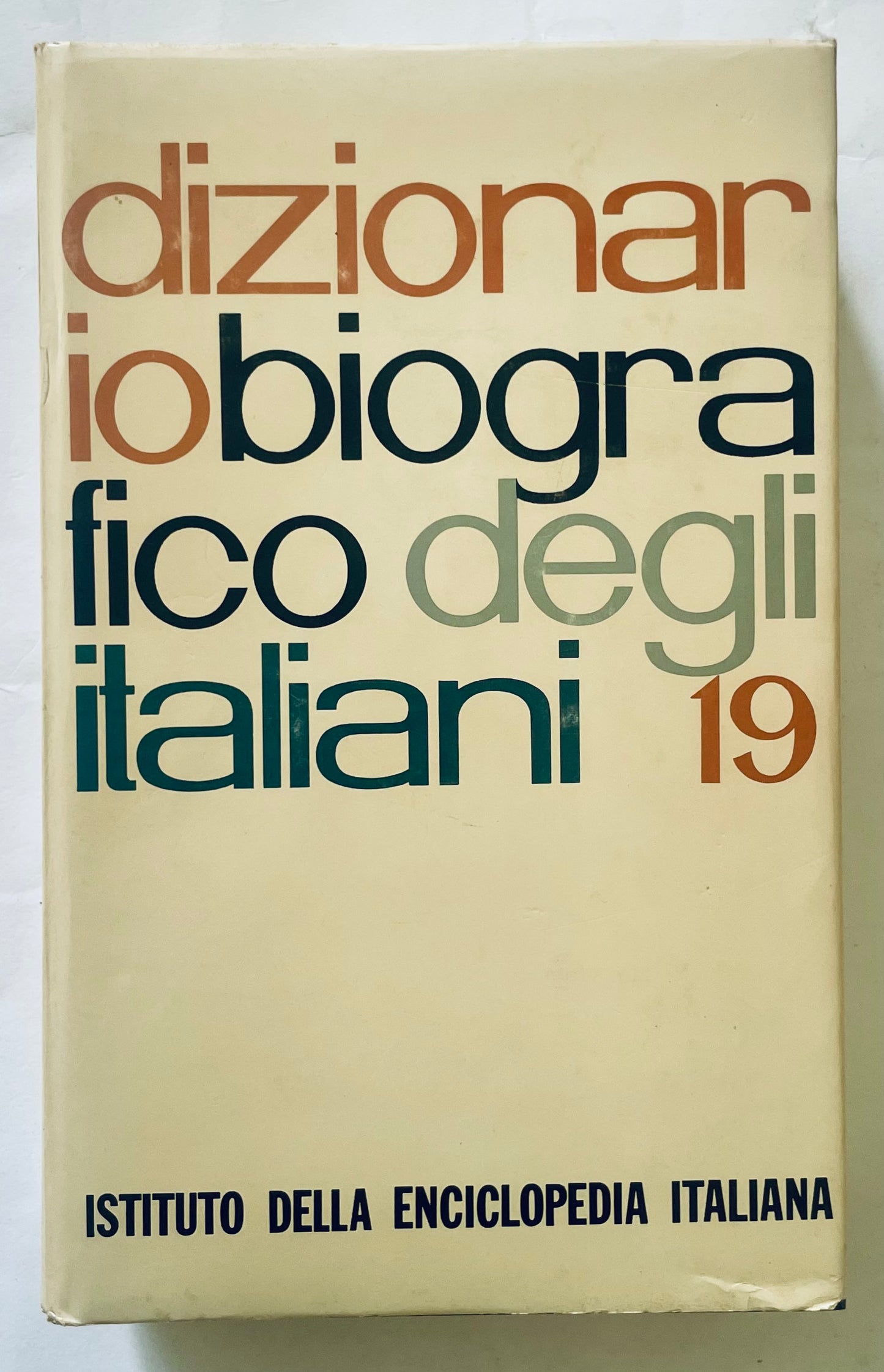 Dizionario Biografico degli Italiani volume 19 libro di riferimento biografico italiano vintage dell'Istituto della Enciclopedia Italiana