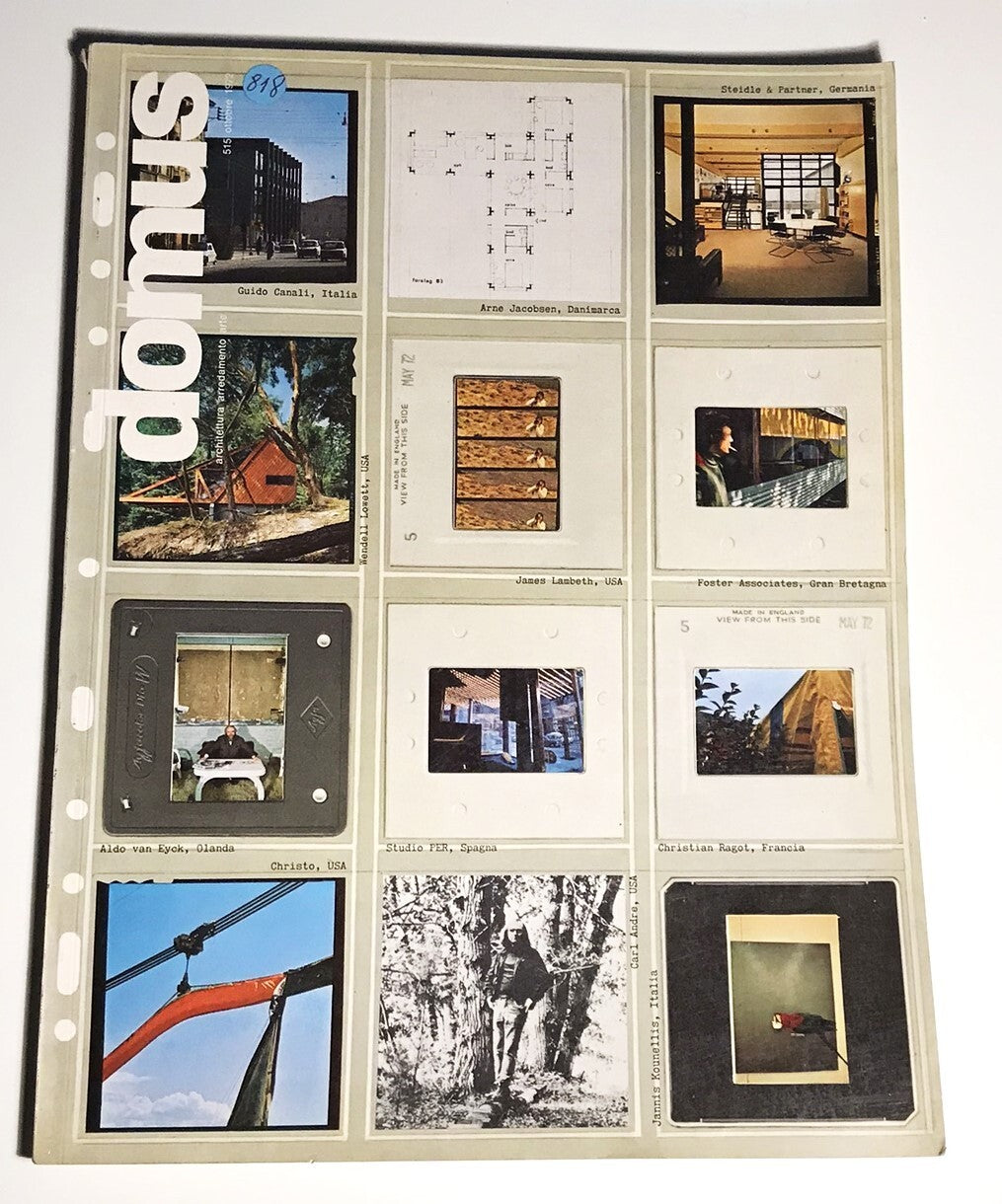 Domus n. 515 rivista di architettura italiana vintage del 1972 con articoli internazionali su design e fotografia