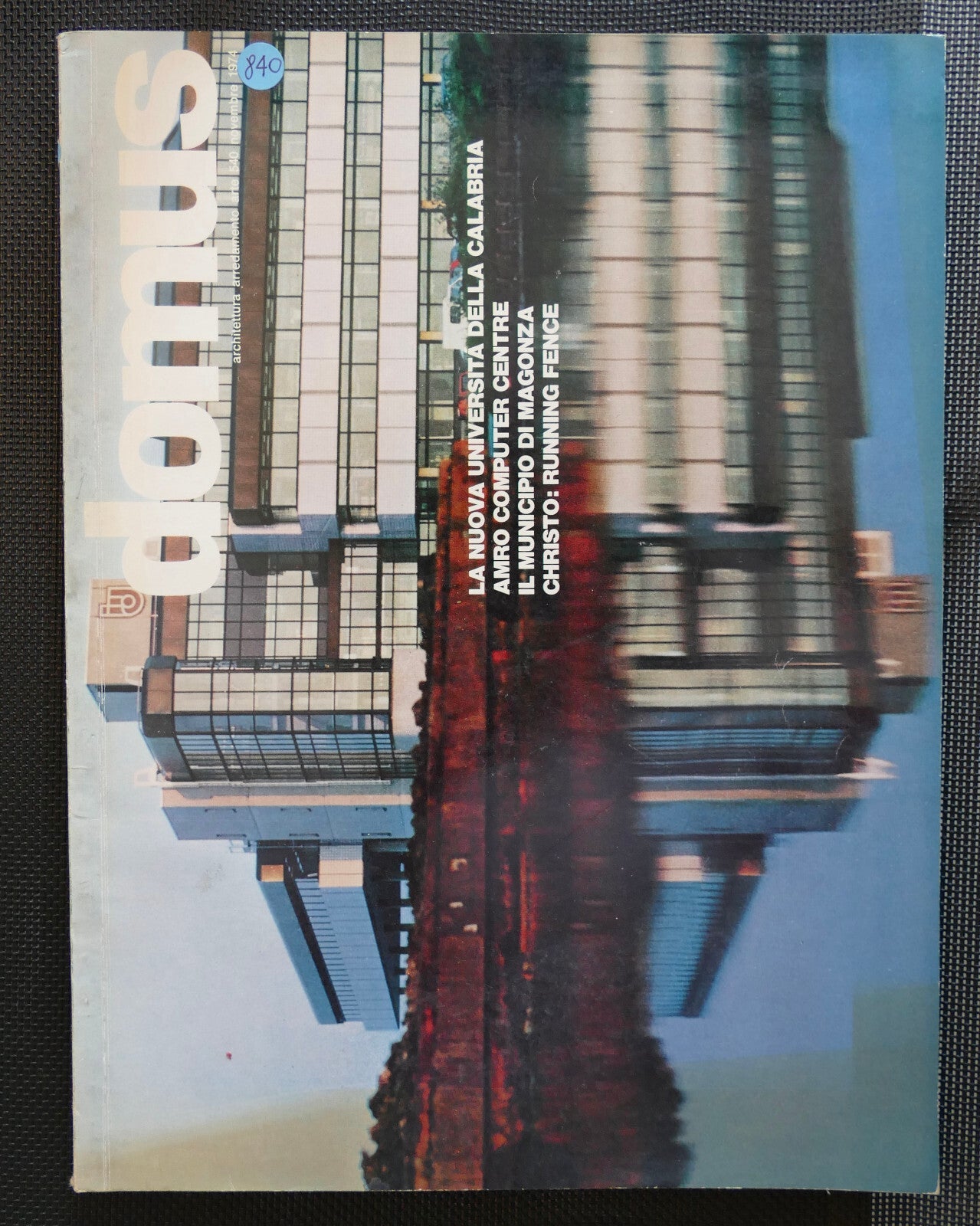 Domus no 540 1974 vintage Italian architecture magazine featuring modern building designs and urban projects