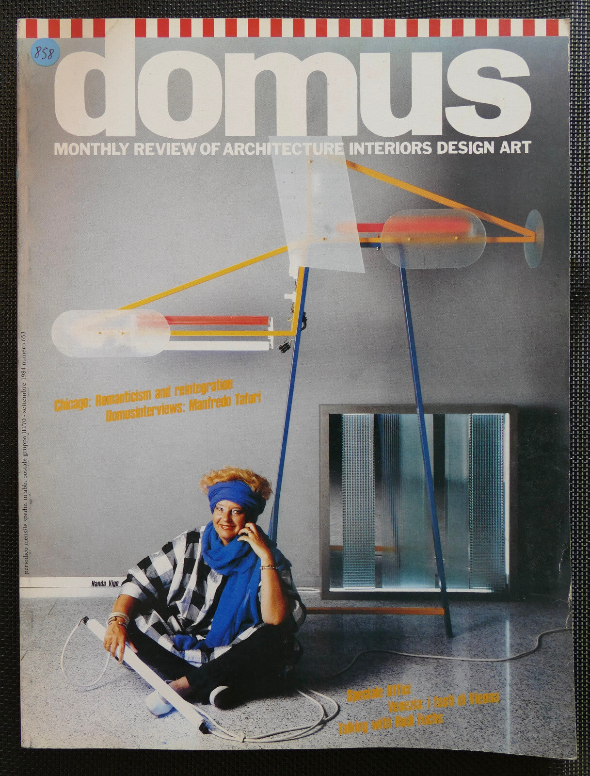 Domus magazine n. 653 1984 architettura italiana vintage interni design arte recensione