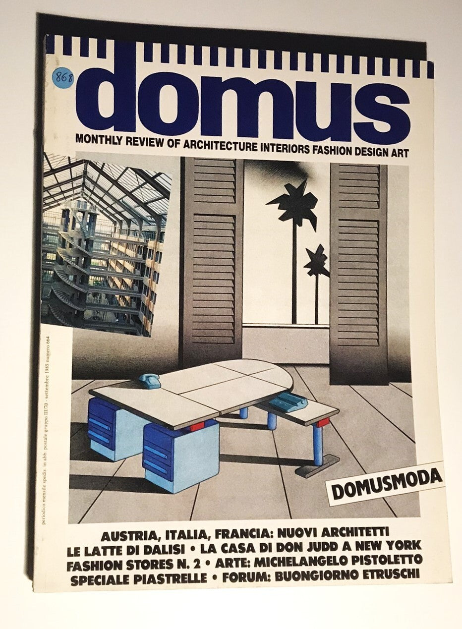 Domus vintage Italian architecture magazine 1985 issue on design and art