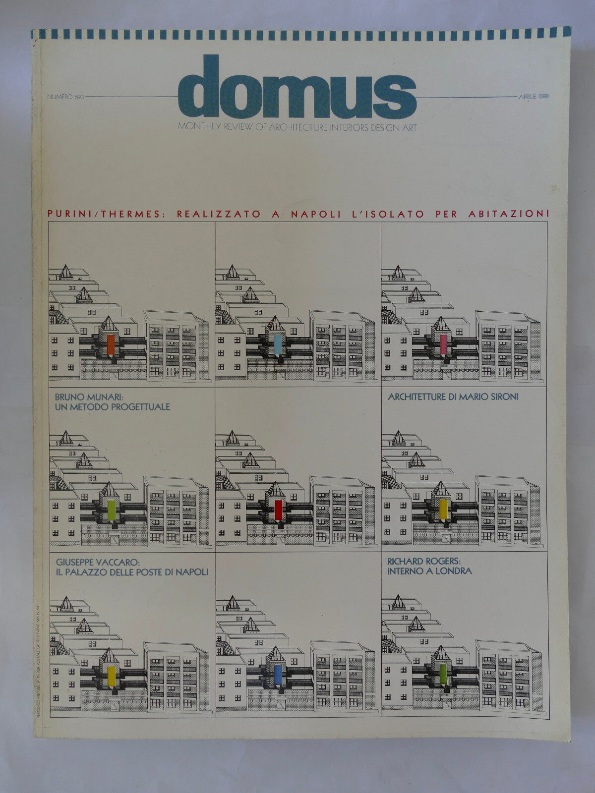 Rivista Domus n. 693 Aprile 1988 architettura italiana vintage interni design arte pubblicazione