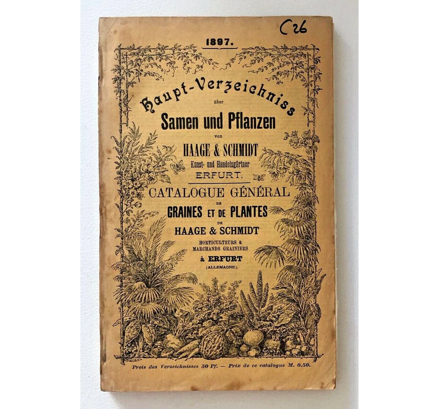 Vintage 1897 Haage & Schmidt Haupt-Verzeichnis seed and plant catalog from Erfurt