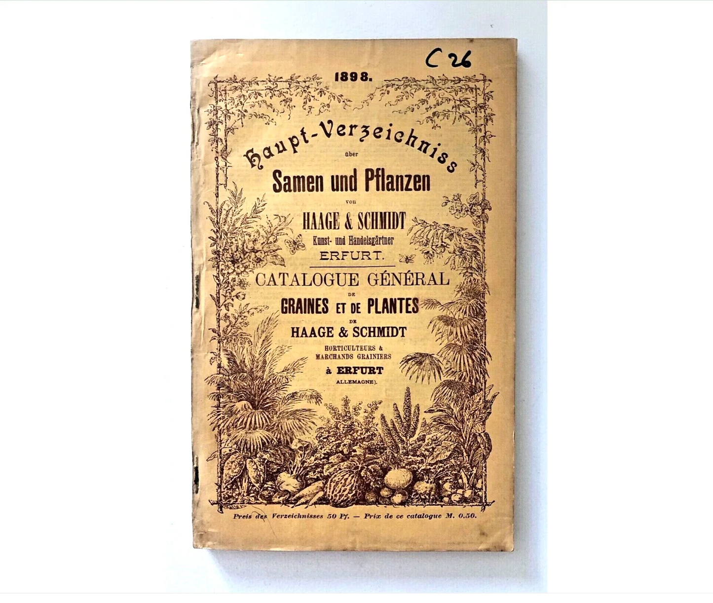 Catalogo vintage di semi e piante Haage & Schmidt 1898 Haupt-Verzeichniss da Erfurt