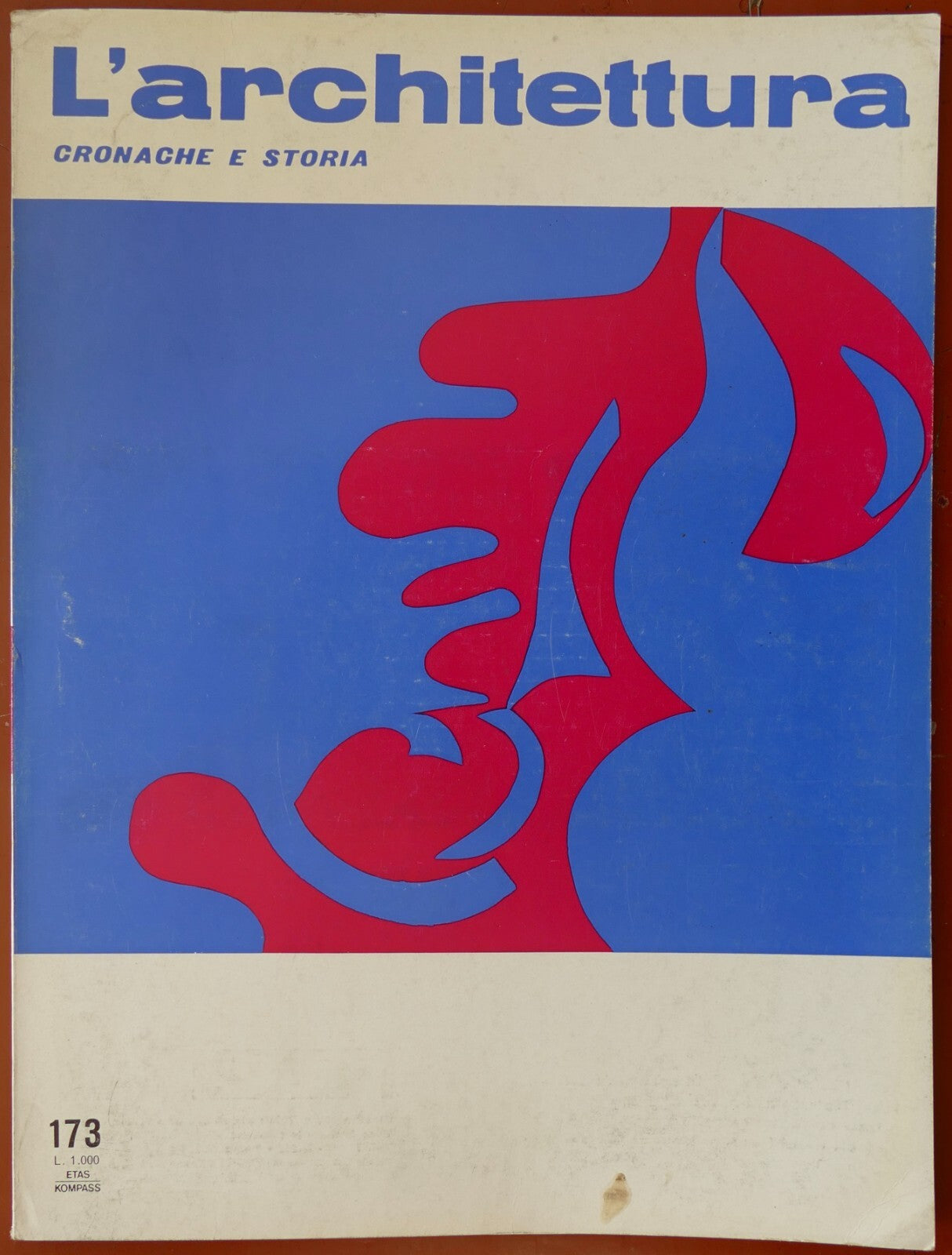 Rivista di architettura italiana vintage numero 173 del 1970 con copertina dal design astratto