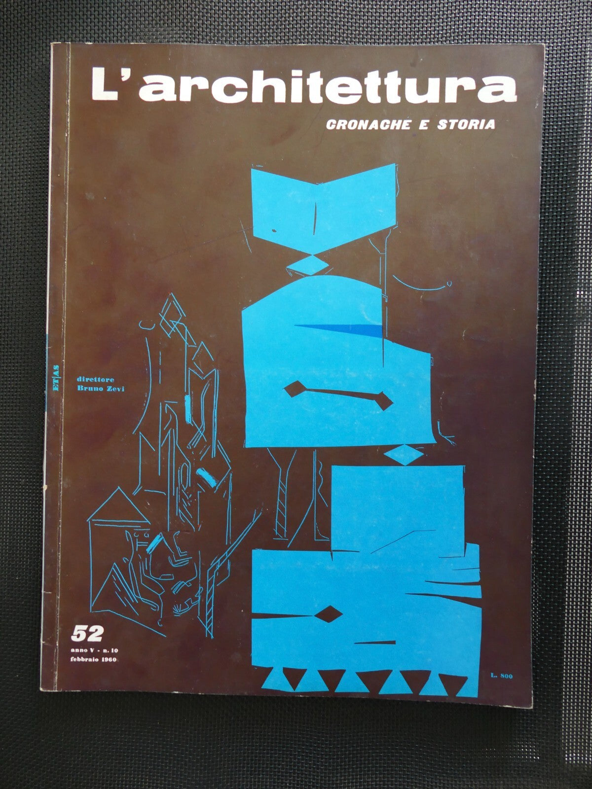 L'architettura vintage Rivista di architettura italiana numero 52 febbraio 1960 storia illustrata del design