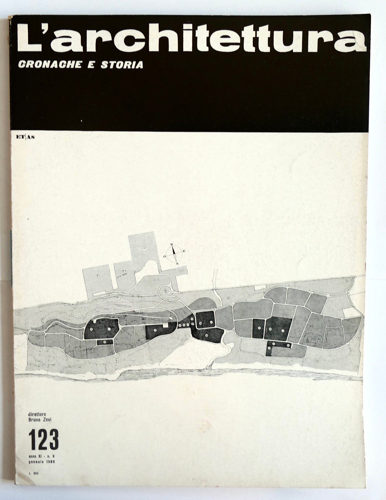L'Architettura vintage Rivista di architettura italiana numero 123 gennaio 1966 di Bruno Zevi