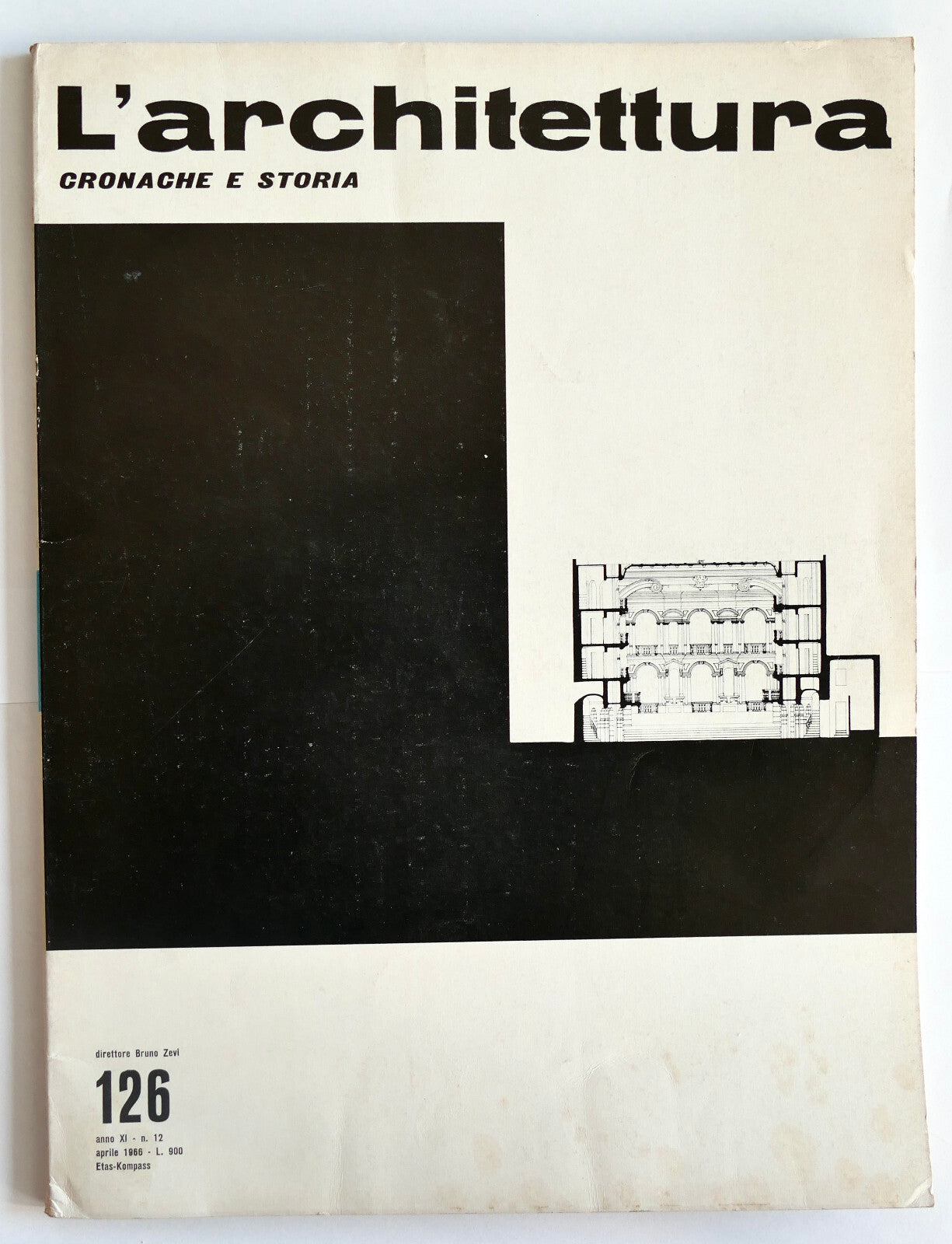 L'architettura vintage Rivista di architettura italiana numero 126 aprile 1966 diretta da Bruno Zevi