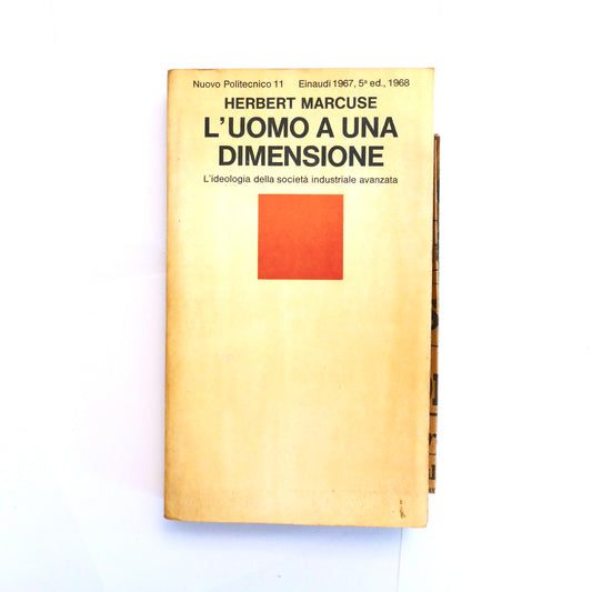 L' UOMO A UNA DIMENSIONE | V EDIZ. 1968 | HERBERT MARCUSE