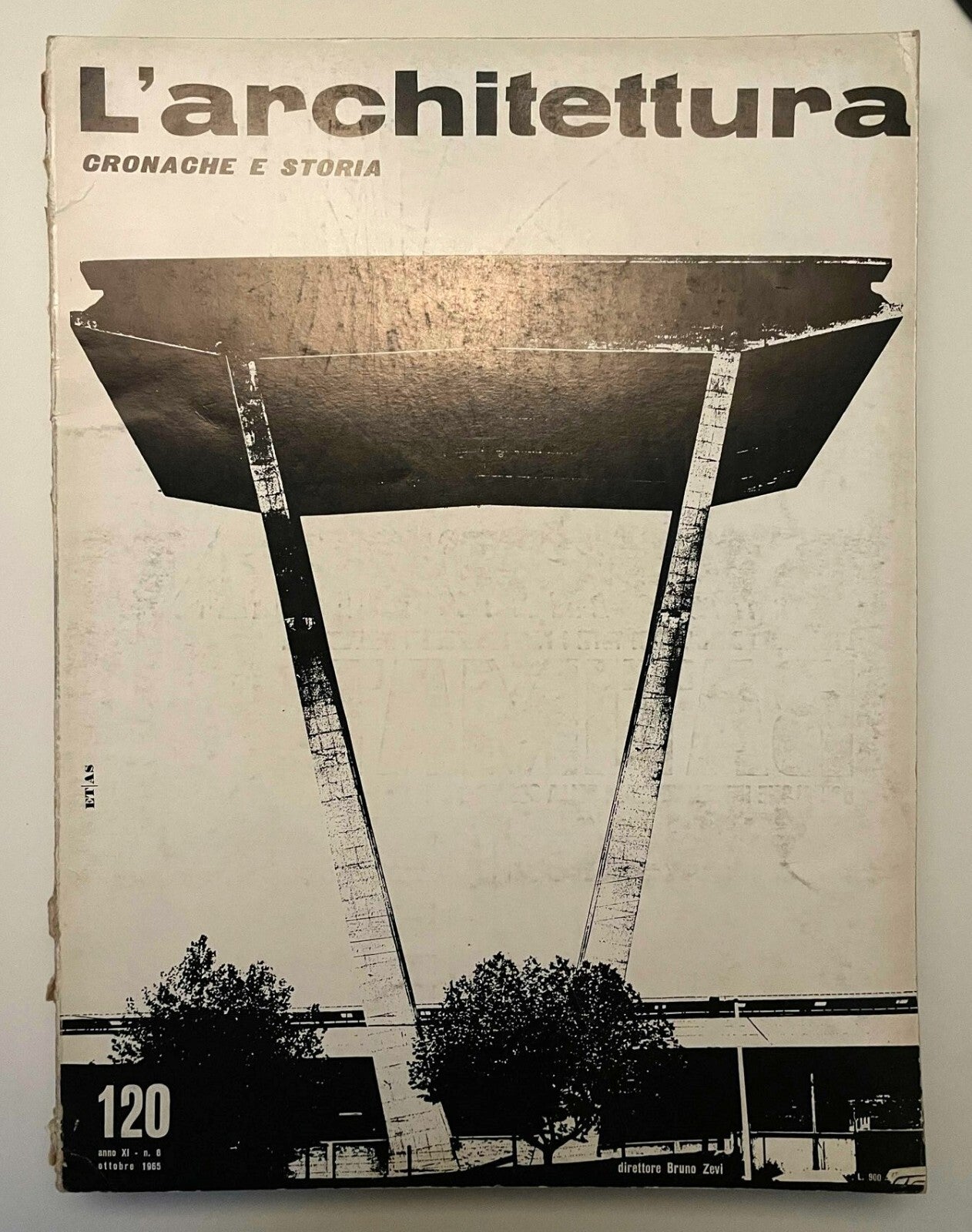 L'architettura no 120 vintage 1965 rivista di architettura italiana con design di edifici modernisti