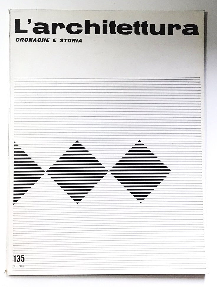 L'Architettura n. 135 1967 rivista italiana di architettura vintage con design della copertina minimalista