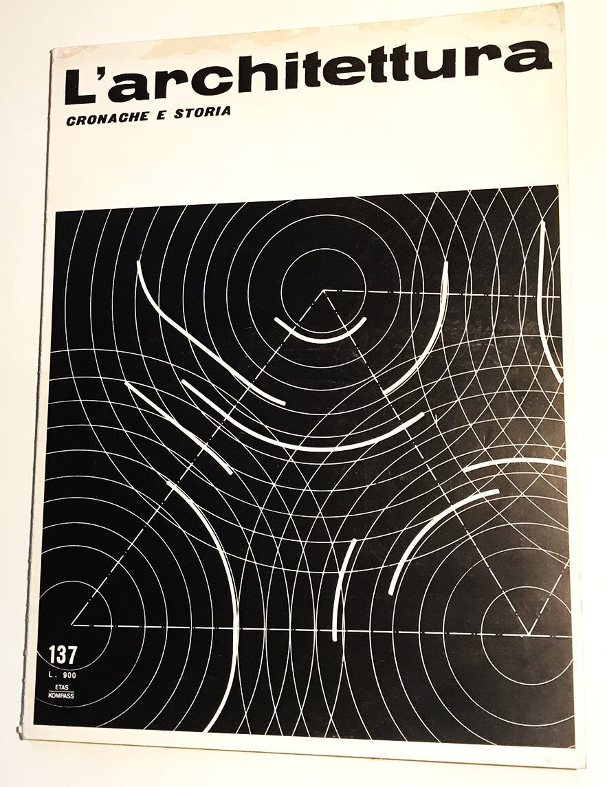 L'Architettura no 137 rivista di architettura italiana vintage edizione 1967 con design della copertina geometrico