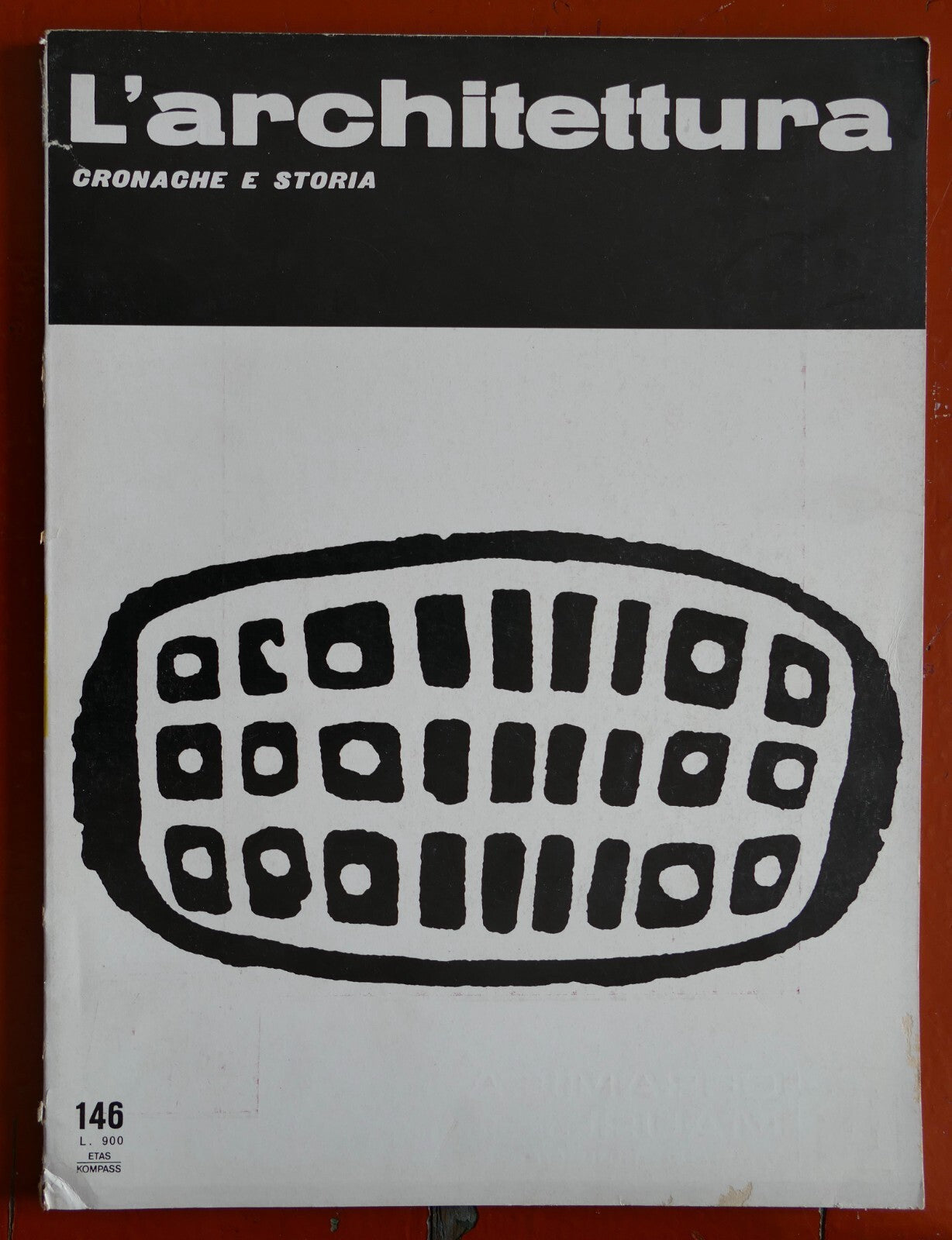 L'architettura n. 108 1964 rivista italiana di architettura vintage con design astratto della copertina