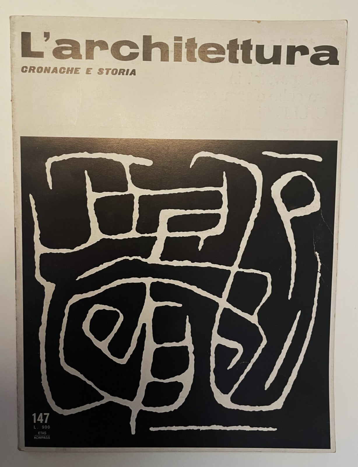 L'architettura n. 147 1968 rivista italiana di architettura vintage con copertina artistica astratta