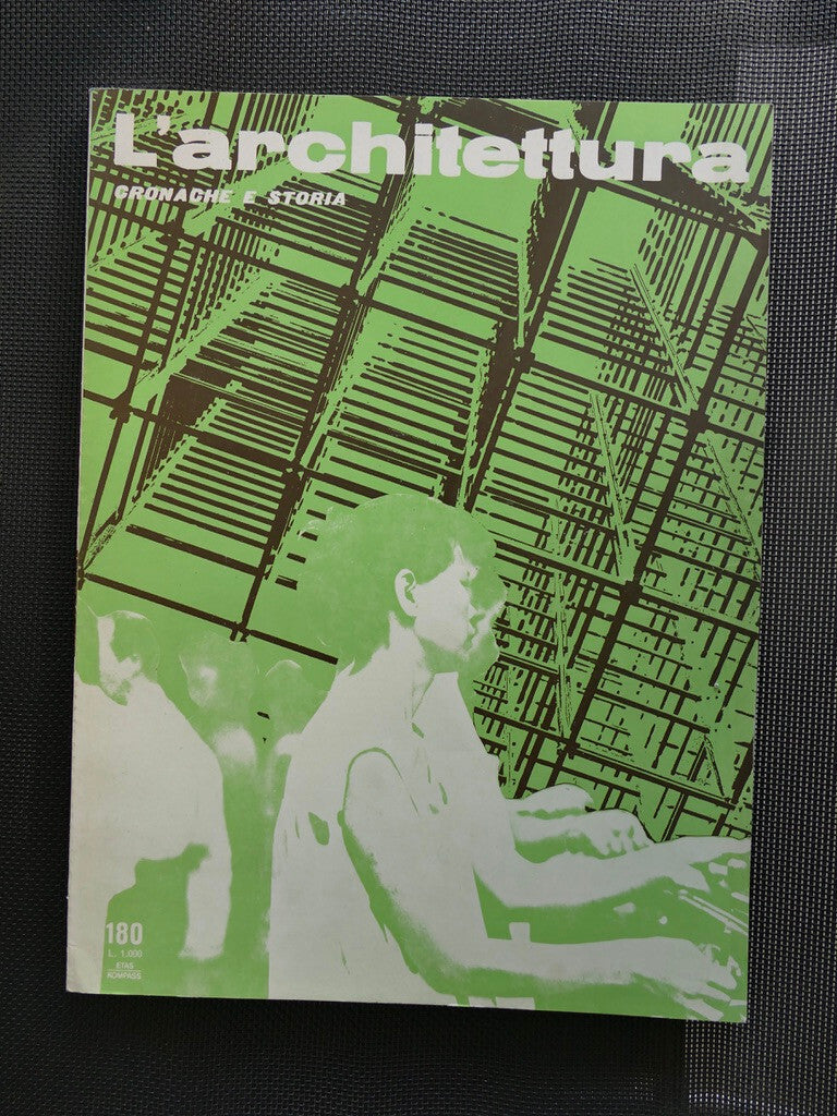 L'Architettura n. 180 vintage 1970 rivista di architettura italiana con copertina grafica design