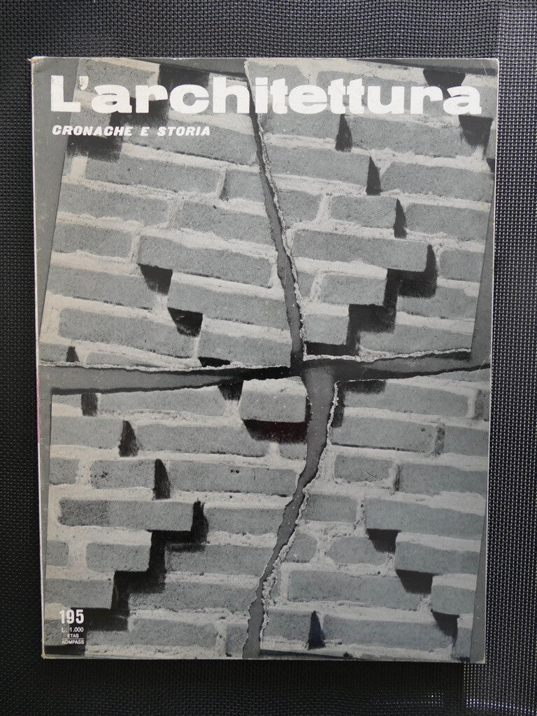 L'Architettura magazine no 195 1972 vintage Italian architecture journal with brick wall cover design