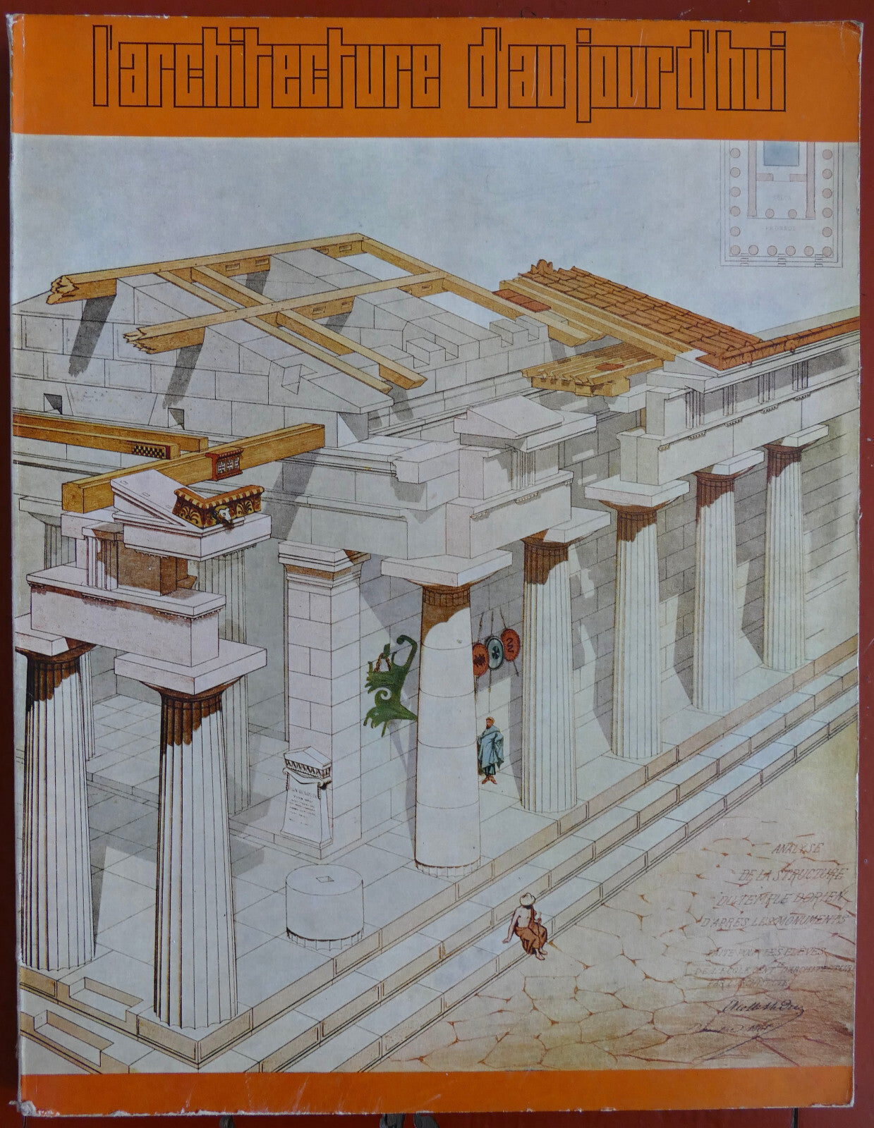 Rivista di architettura vintage L'architecture d'au jour d'hui 1969 con illustrazione di edificio classico