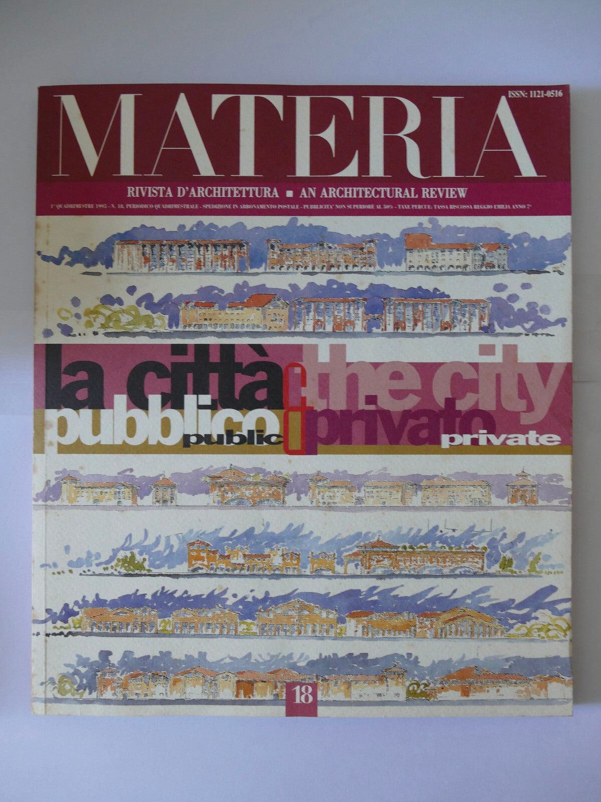 Materia n. 18 1995 rivista di architettura italiana vintage recensione della città pubblica e privata