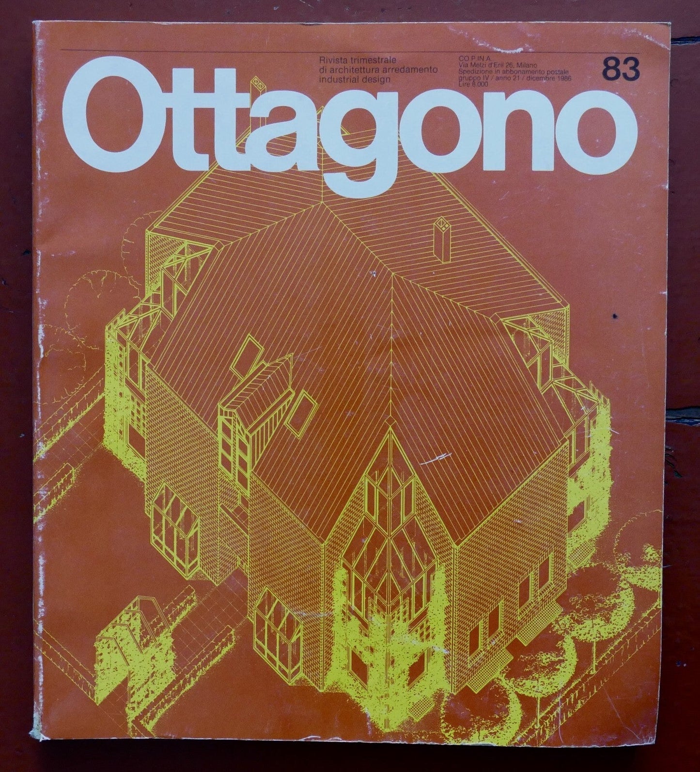 Ottagono n. 83 1986 rivista italiana di architettura vintage su design industriale e arredamento