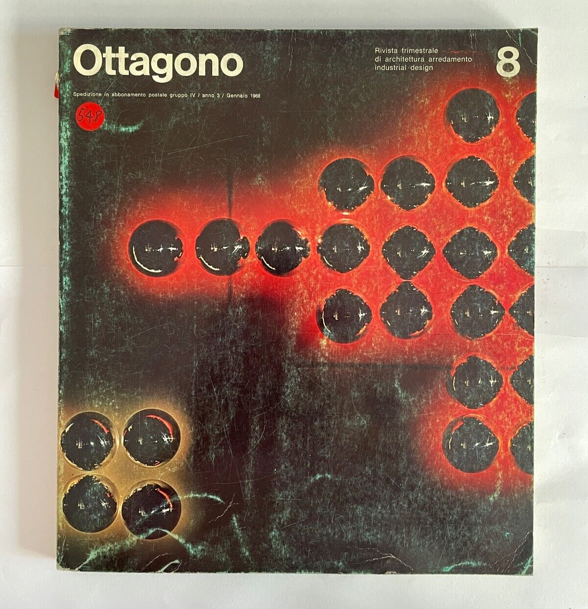 Rivista italiana Ottagono vintage 1968 di architettura su design industriale e arredamento