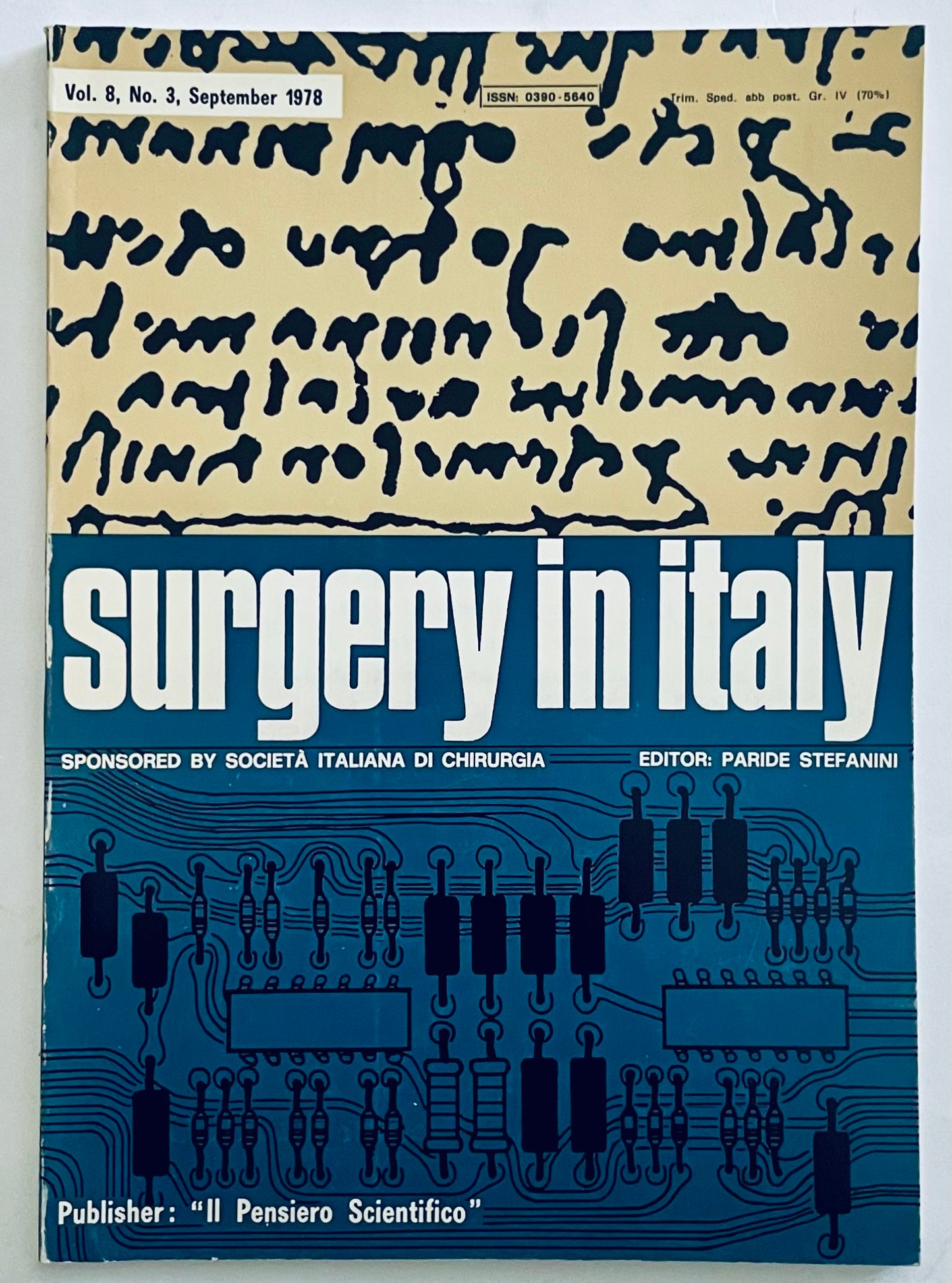 Vintage Surgery in Italy rivista Vol. 8 N. 3 Settembre 1978 a cura di Paride Stefanini