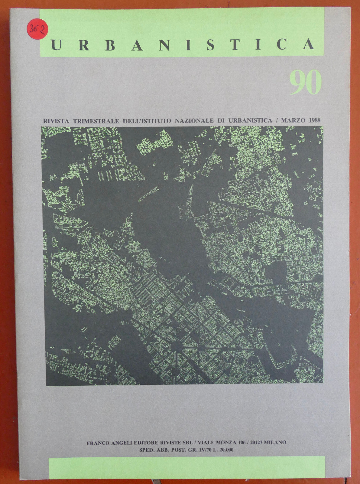 Rivista Urbanistica n.90 Marzo 1988 rivista vintage italiana di pianificazione urbana con copertina mappa della città