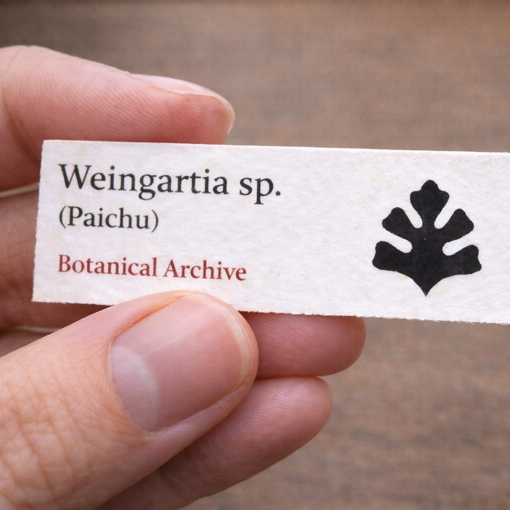 Printed plant label for Weingartia sp. (Paichu) from Botanical Archive collection