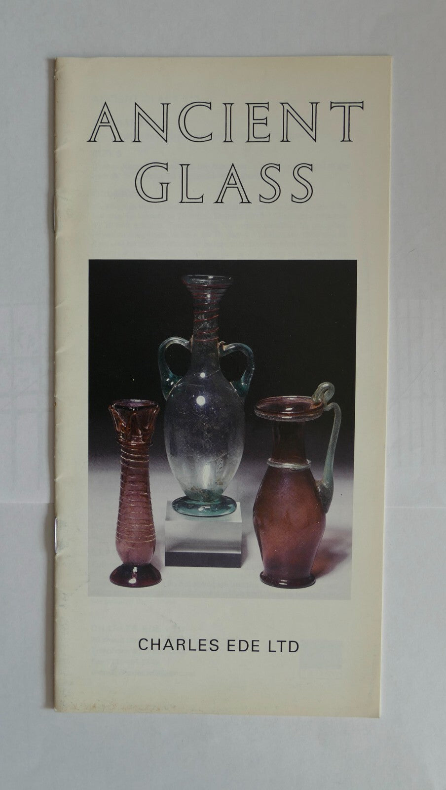 Ancient Glass vintage catalog by Charles Ede Ltd featuring rare historical glassware illustrations
