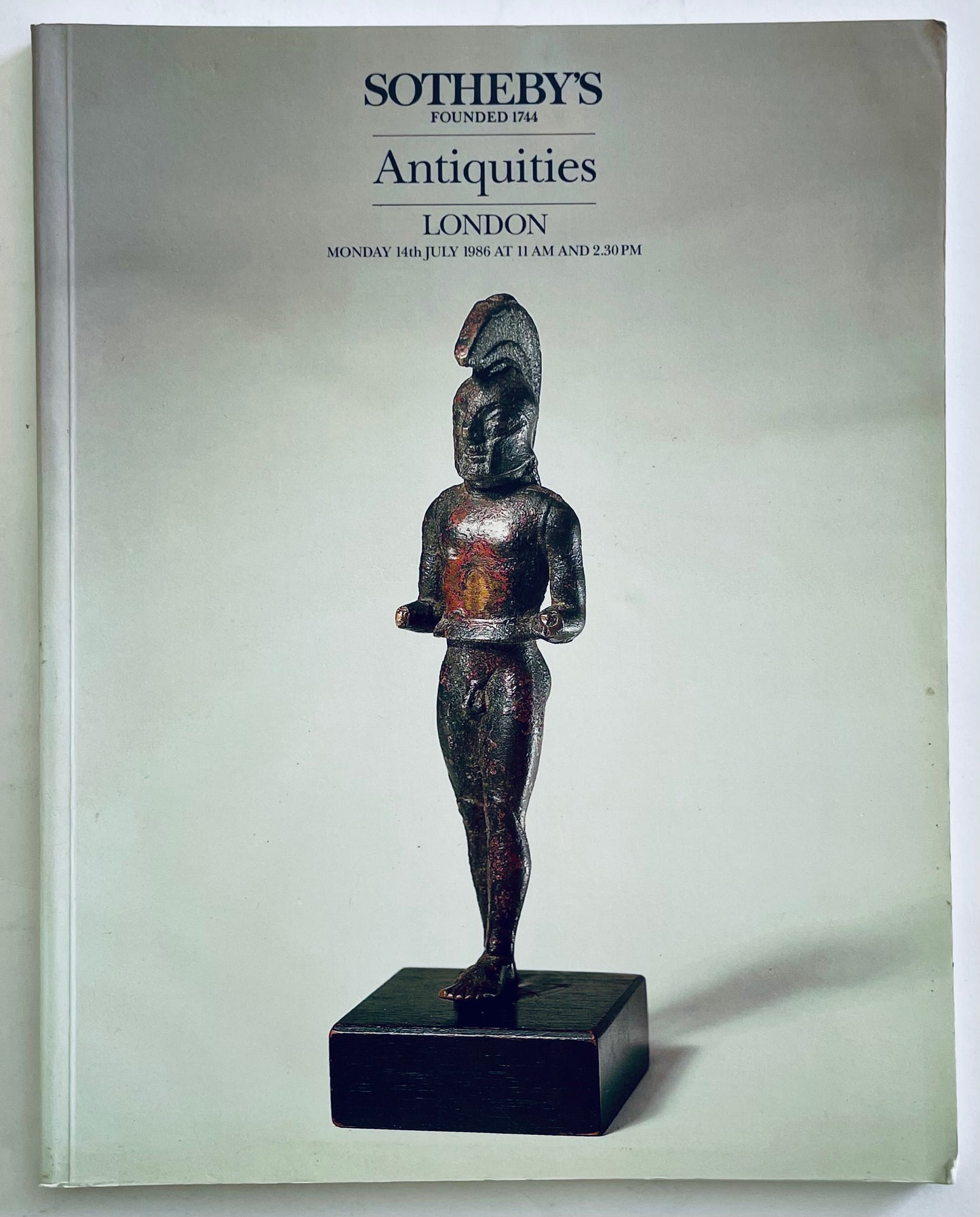 Catalogo d'asta Antiquities di Sotheby's Londra luglio 1986 con arte antica e sculture