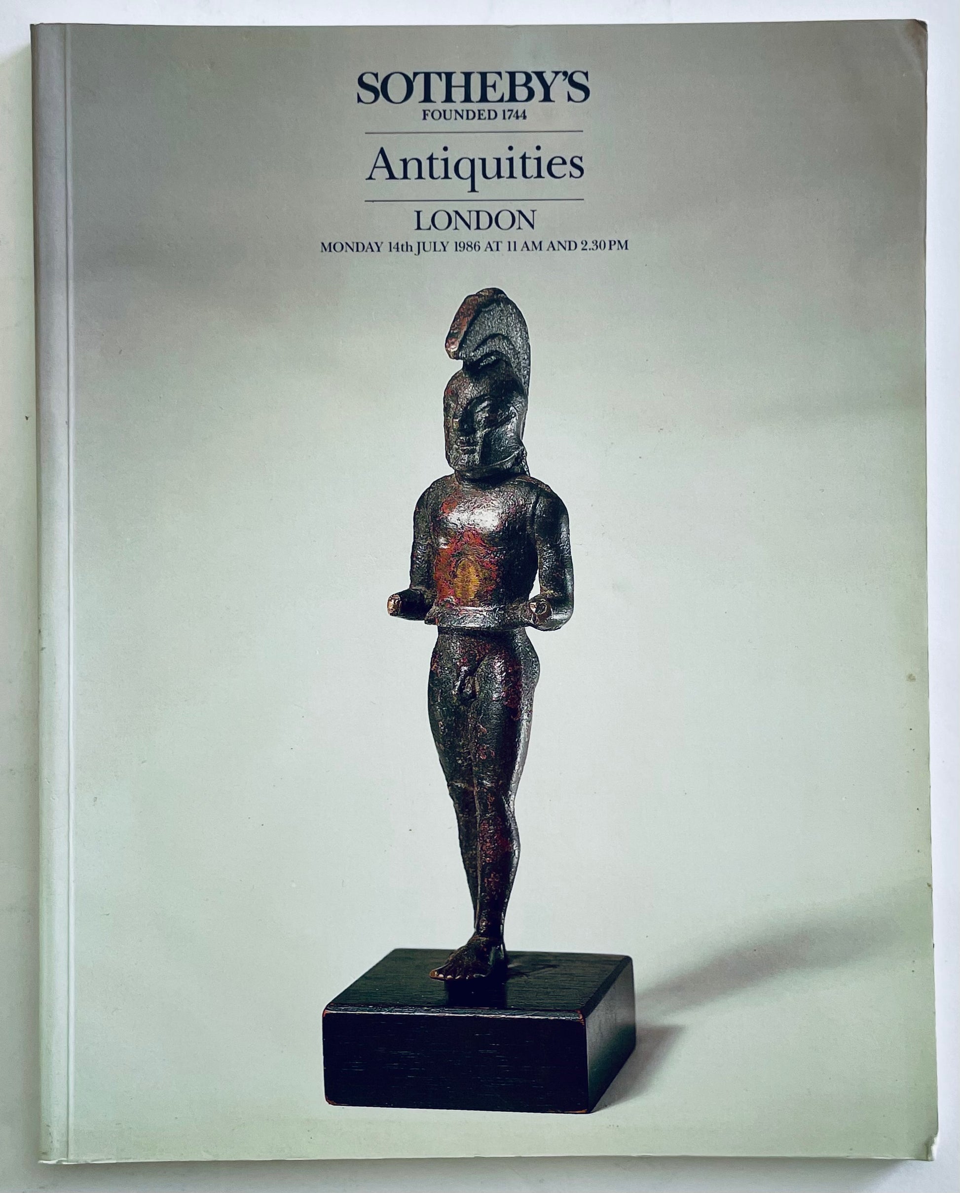 Catalogo d'asta Antiquities di Sotheby's Londra luglio 1986 con arte antica e sculture