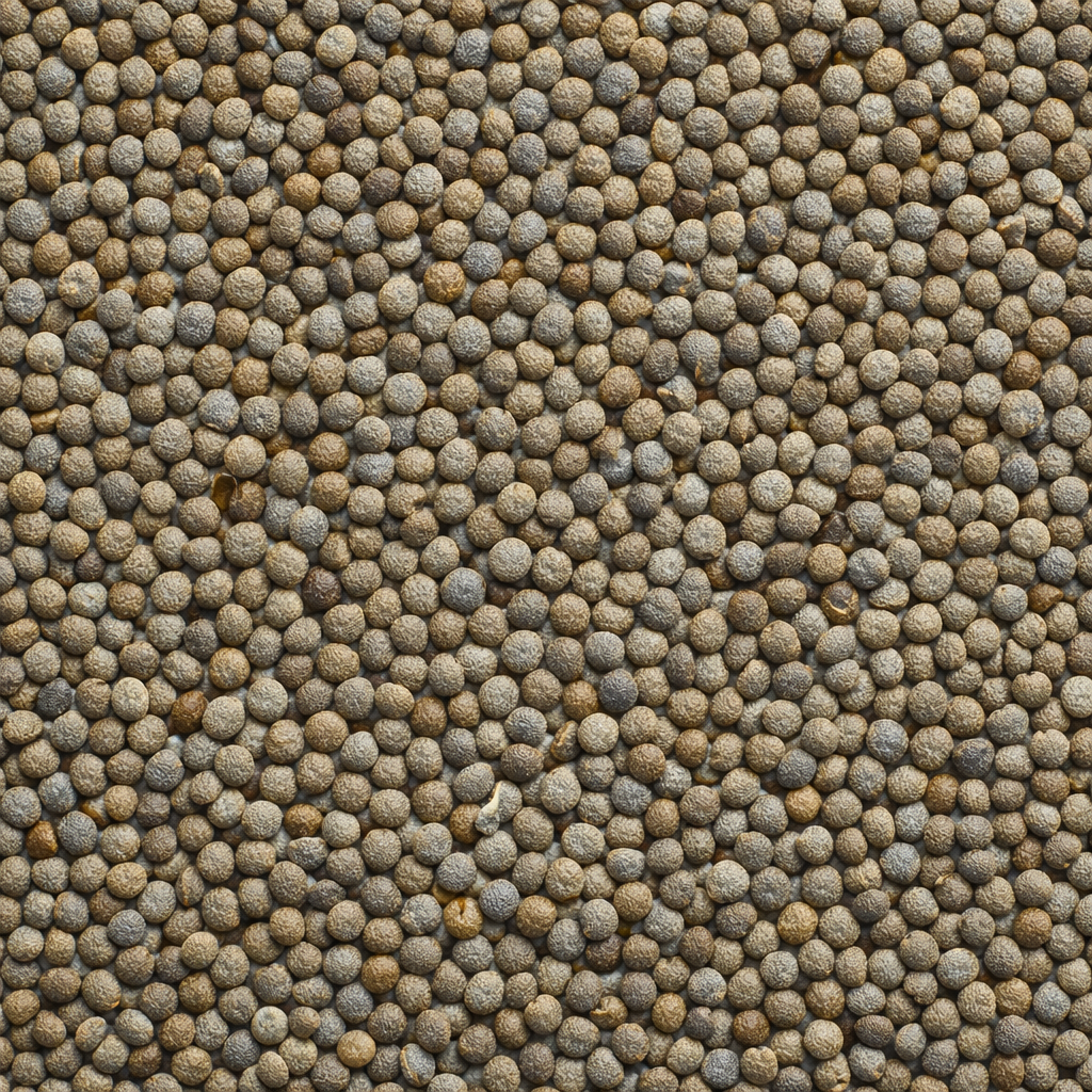Primo piano dei semi di Adenia glauca che mostra superfici seminali rotonde e strutturate nei colori naturali