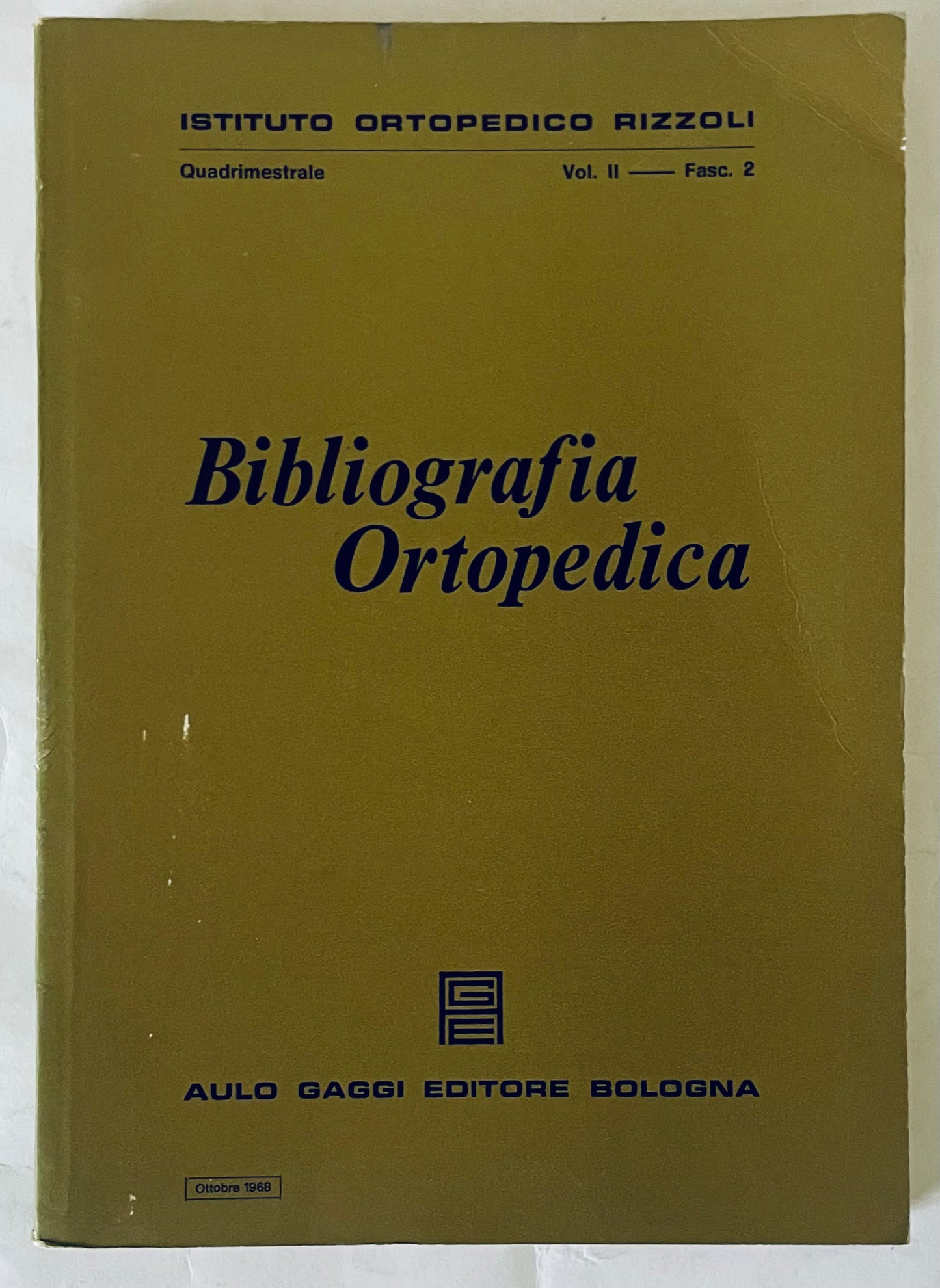 Vintage medical publication Bibliografia Ortopedica Vol. II 1968 by Istituto Ortopedico Rizzoli