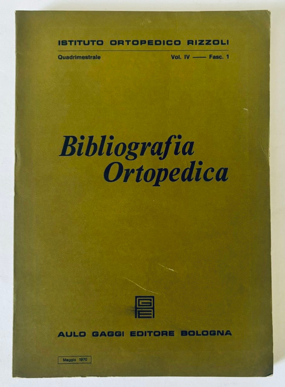 Journal medico vintage Bibliografia Ortopedica Vol. IV 1970 di Aulo Gaggi Editore