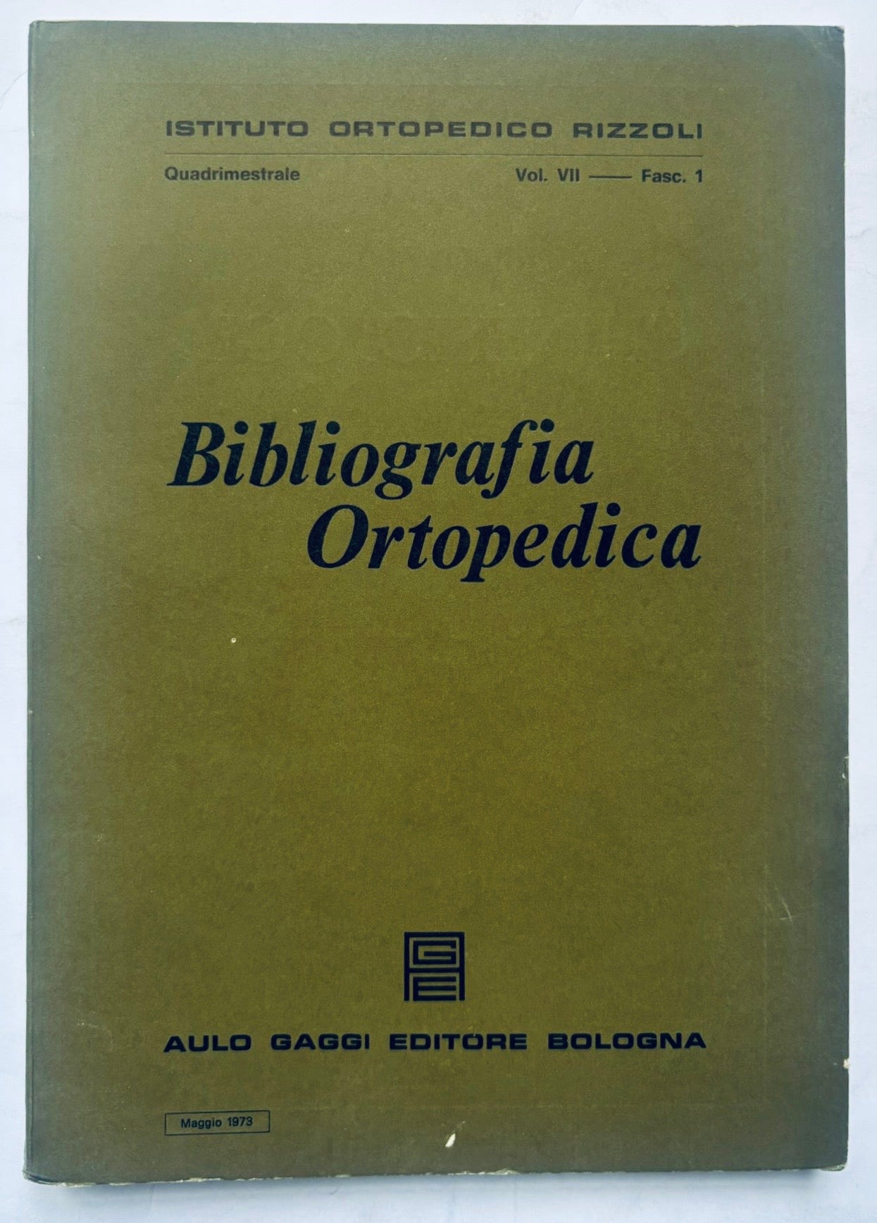 Bibliografia Ortopedica medical journal volume VII issue 1 1973 by Istituto Ortopedico Rizzoli