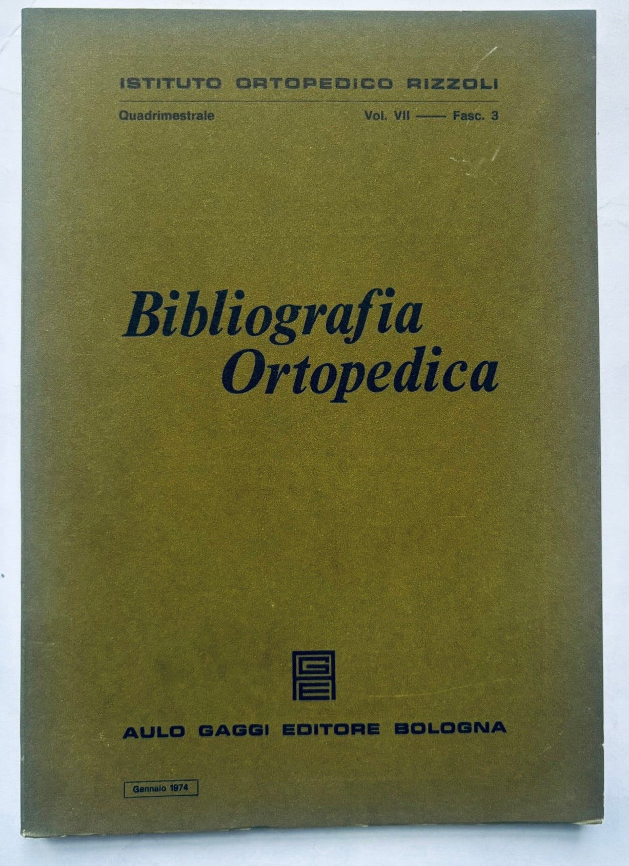 Vintage medical journal Bibliografia Ortopedica Vol. VII Fascicle 3 1973 by Istituto Ortopedico Rizzoli