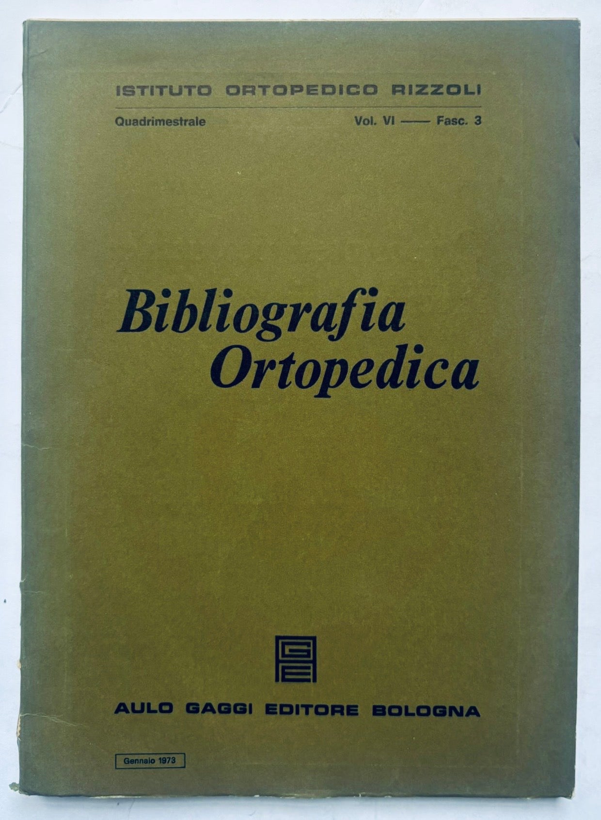 Vintage medical journal Bibliografia Ortopedica Vol. VI Fasc. 3 1973 by Istituto Ortopedico Rizzoli