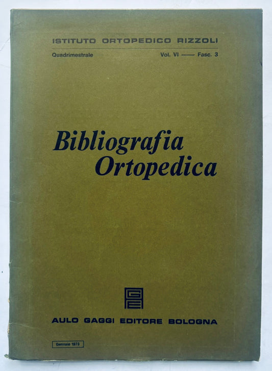 Giornale medico vintage Bibliografia Ortopedica Vol. VI Fasc. 3 1973 dell'Istituto Ortopedico Rizzoli