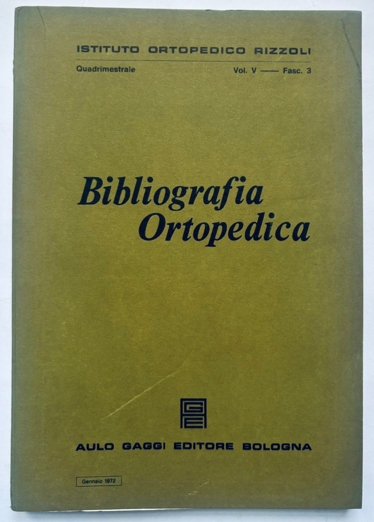 Vintage Bibliografia Ortopedica medical journal volume V fascicle 3 from 1971 by Istituto Ortopedico Rizzoli