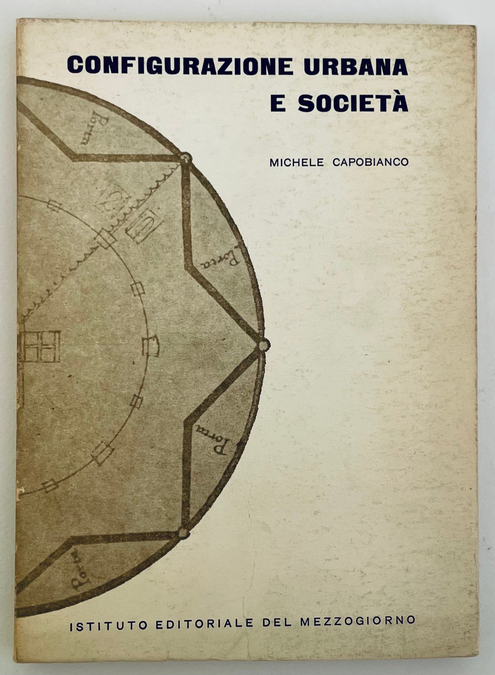 Libro vintage Configurazione Urbana e Società di Michele Capobianco sulla pianificazione urbana e la società