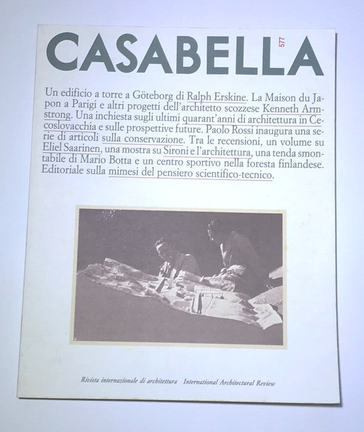 Casabella magazine no 577 1991 vintage Italian architecture international architectural review