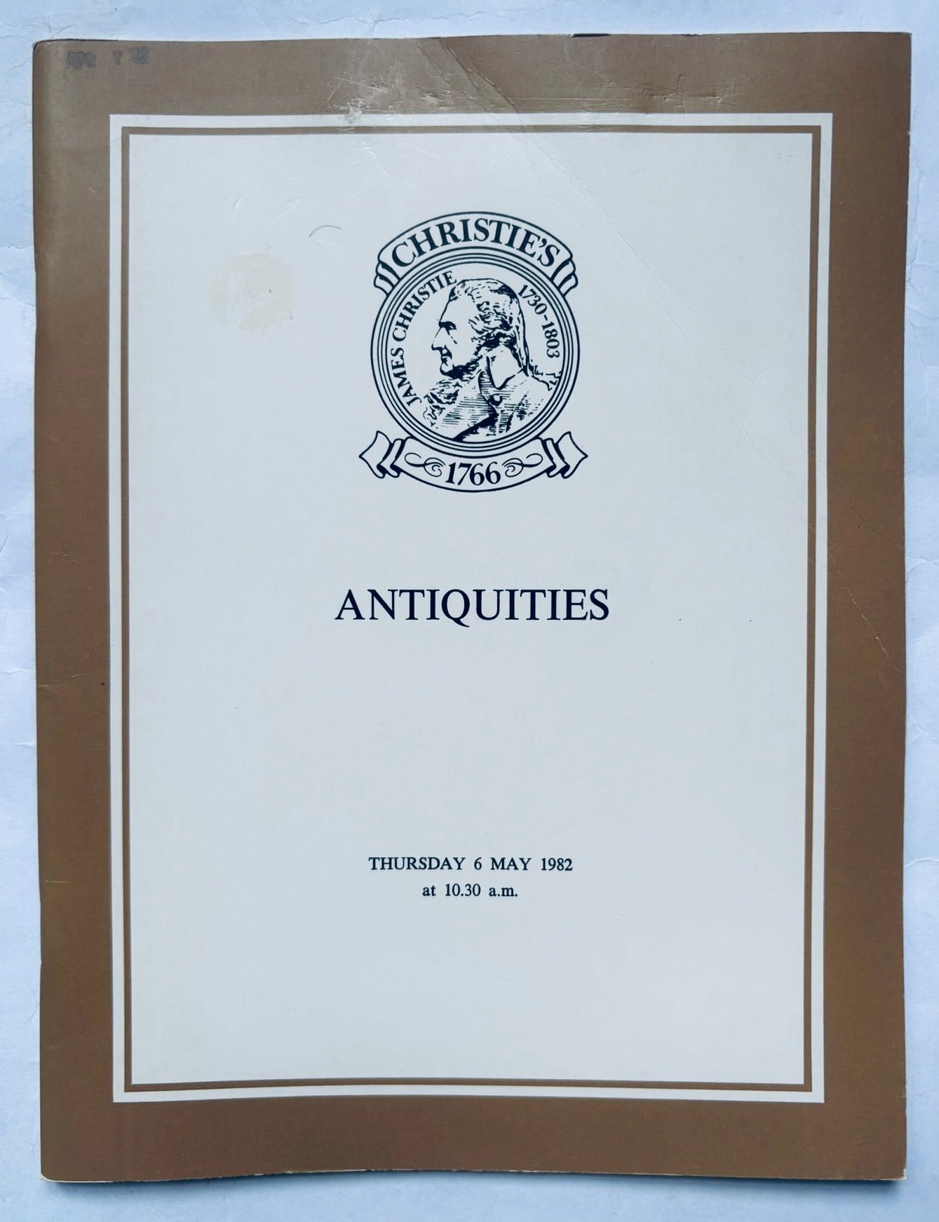Christie's Antiquities catalog vintage auction guide dated Thursday 6 May 1982